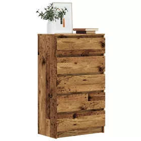    antik fa színű szerelt fa fiókos szekrény 60 x 36 x 103 cm