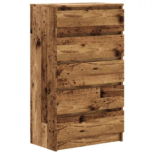  antik fa színű szerelt fa fiókos szekrény 60 x 36 x 103 cm