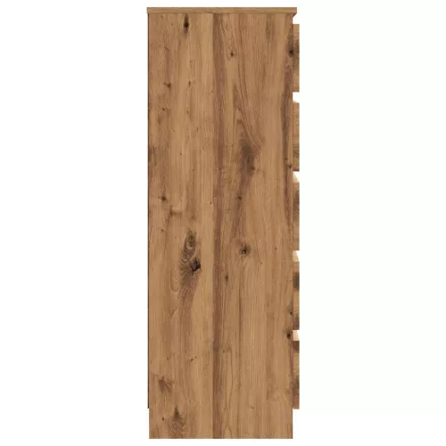  kézműves tölgy színű szerelt fa fiókos szekrény 60 x 36 x 103cm