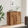  antik fa színű szerelt fa tálalószekrény 80 x 36 x 75 cm