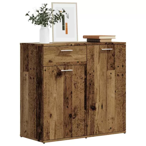  antik fa színű szerelt fa tálalószekrény 80 x 36 x 75 cm