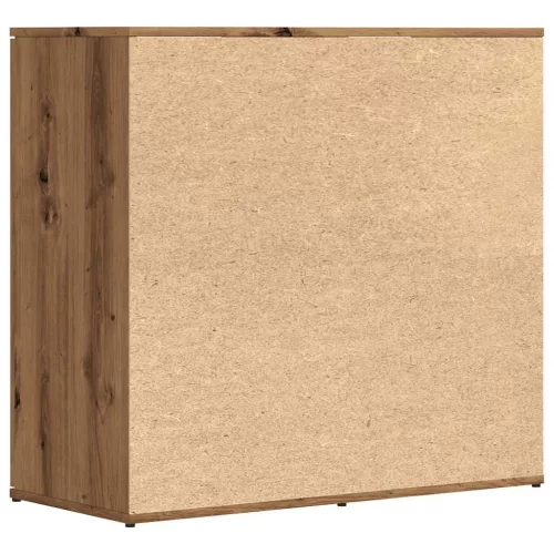  kézműves tölgy színű szerelt fa tálalószekrény 80 x 36 x 75 cm