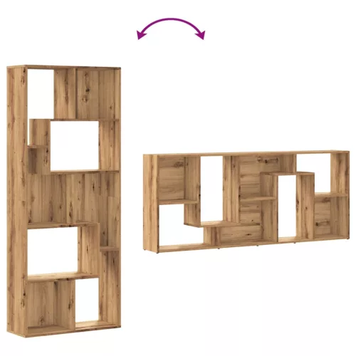  kézműves tölgy színű szerelt fa könyvespolc 67 x 24 x 161 cm