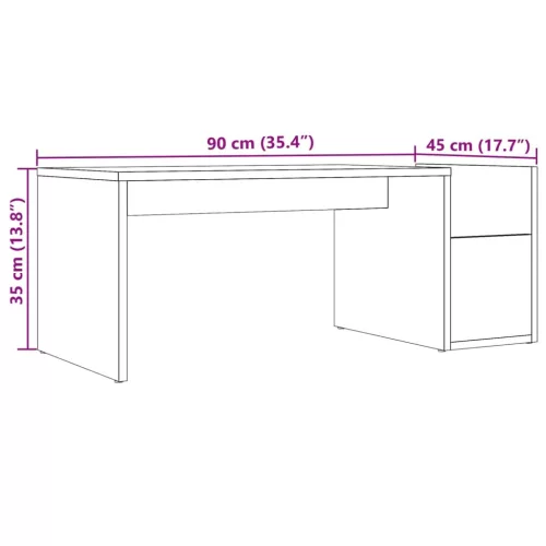  antik fa színű szerelt fa dohányzóasztal 90 x 45 x 35 cm