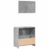  2 részes betonszürke szerelt fa fürdőszobai bútorszett