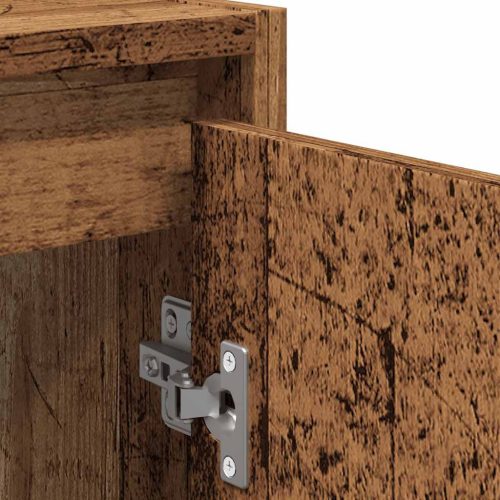  2 részes antik fa színű szerelt fa fürdőszobai bútorszett