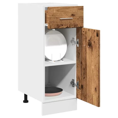  “Lyon” antik fa színű szerelt fa fiókos alsószekrény