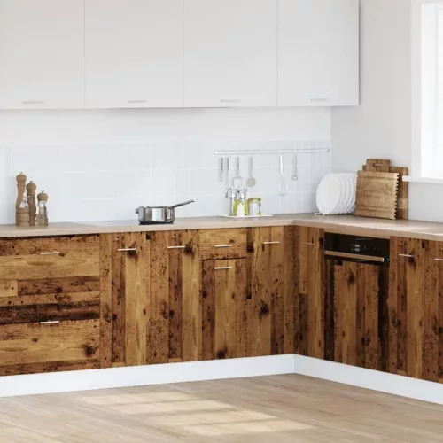  “Lyon” antik fa színű szerelt fa fiókos alsószekrény