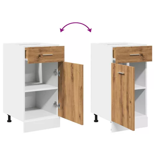  “Lyon” kézműves tölgyszínű szerelt fa fiókos alsószekrény