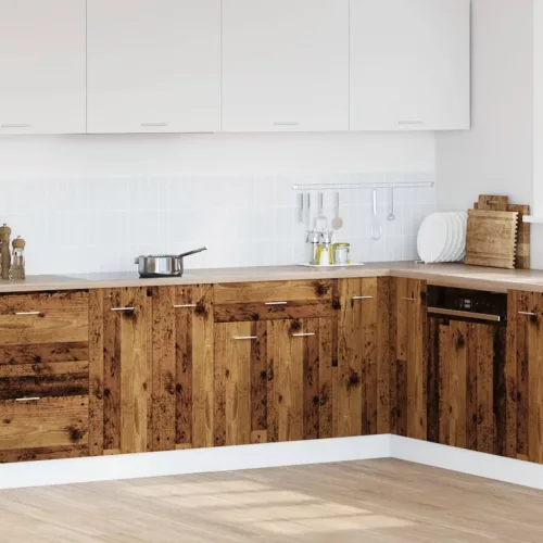  “Lyon” antik fa színű szerelt fa fiókos alsószekrény