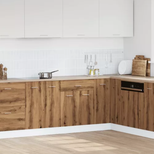  “Lyon” kézműves tölgyszínű szerelt fa fiókos alsószekrény