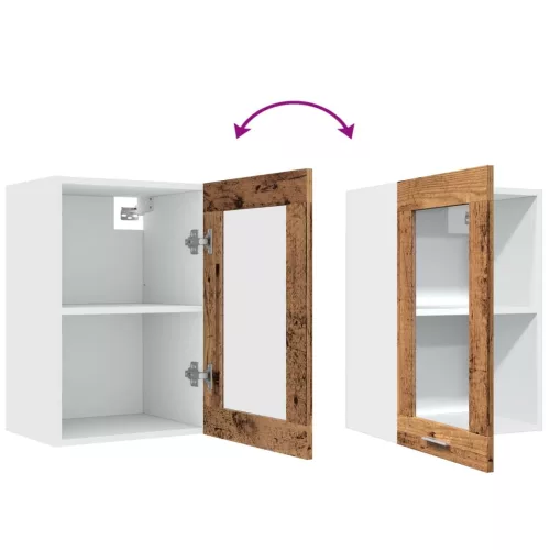  “Lyon” antik fa színű szerelt fa függő üvegszekrény