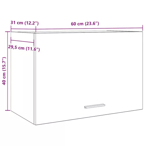  “Lyon” kézműves tölgy színű szerelt fa függőszekrény