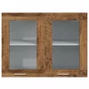  “Lyon” antik fa színű szerelt fa függő üvegszekrény