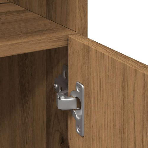  kézműves tölgy színű szerelt fa fürdőszobaszekrény 30x30x179 cm