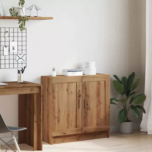  kézműves tölgy színű szerelt fa könyvszekrény 82,5x30,5x80 cm