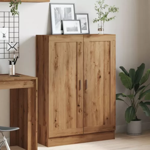  kézműves tölgy színű szerelt fa könyvszekrény 82,5x30,5x115 cm