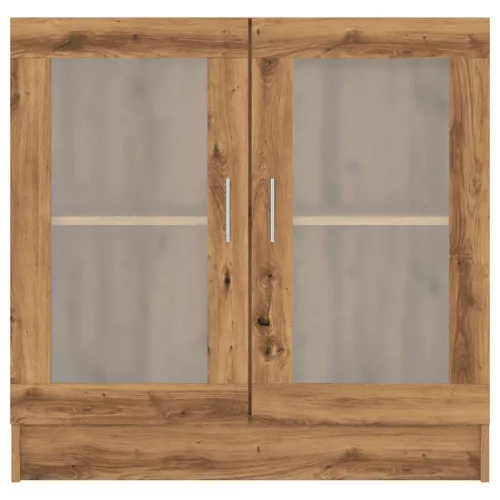  kézműves tölgy színű szerelt fa könyvszekrény 82,5x30,5x80 cm