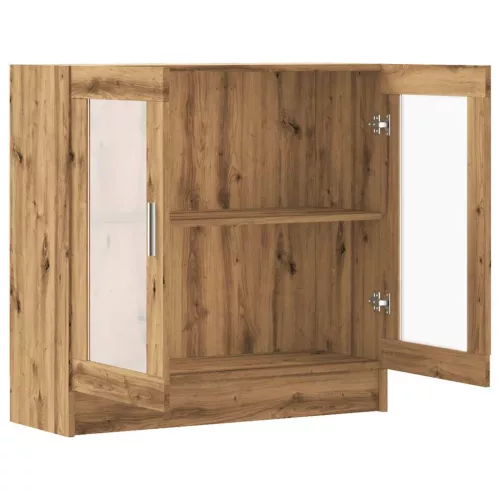  kézműves tölgy színű szerelt fa könyvszekrény 82,5x30,5x80 cm