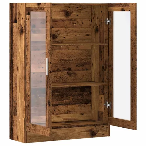  antik fa színű szerelt fa könyvszekrény 82,5 x 30,5 x 115 cm