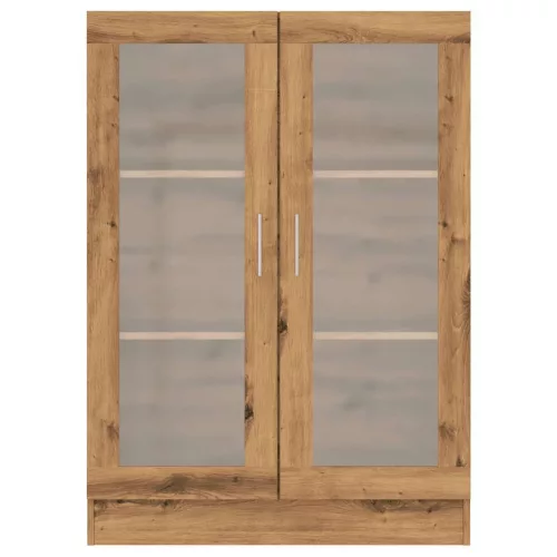  kézműves tölgy színű szerelt fa könyvszekrény 82,5x30,5x115 cm