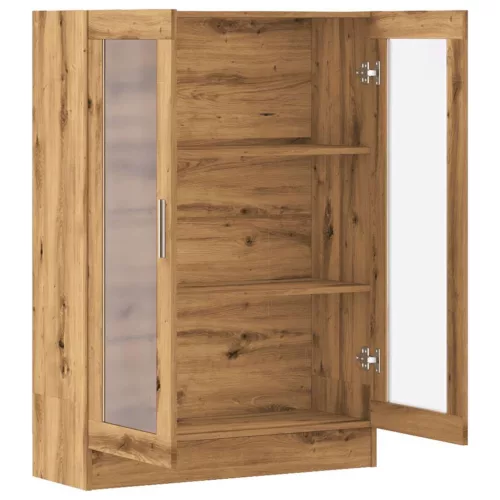  kézműves tölgy színű szerelt fa könyvszekrény 82,5x30,5x115 cm