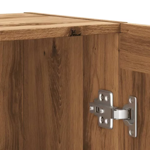  kézműves tölgy színű szerelt fa tálalószekrény 120x30,5x70 cm