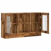  antik fa színű szerelt fa tálalószekrény 120 x 30,5 x 70 cm
