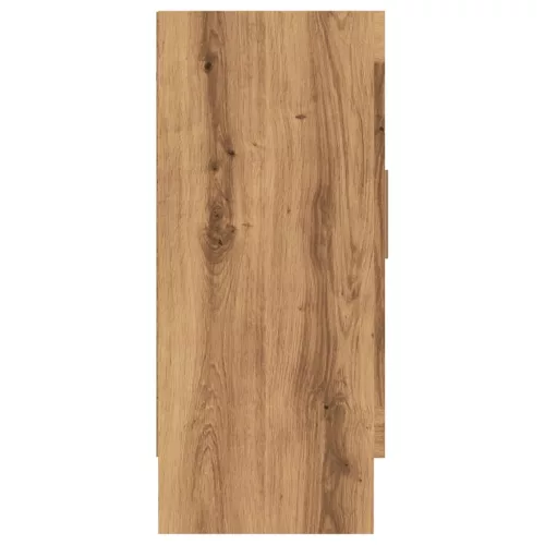  kézműves tölgy színű szerelt fa tálalószekrény 120x30,5x70 cm