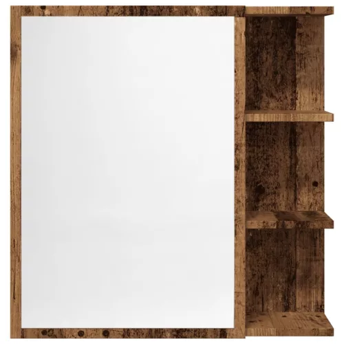  antik fa színű szerelt fa tükrös szekrény 62,5 x 20,5 x 64 cm