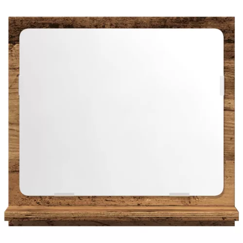  antik fa színű szerelt fa tükrös fürdőszobaszekrény 40x11x37 cm