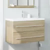  antik fa színű szerelt fa mosdószekrény 80 x 38,5 x 48 cm