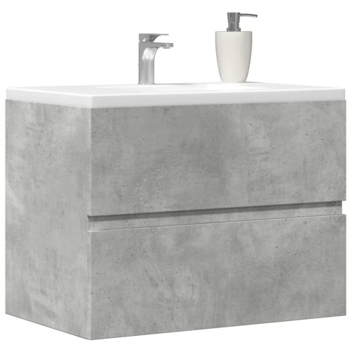  betonszürke szerelt fa fürdőszobaszekrény 60 x 38,5 x 45 cm