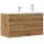  kézműves tölgy színű szerelt fa mosdószekrény 90 x 38,5 x 45 cm