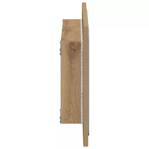  kézműves tölgy színű LED-es fürdőszobatükör 60 x 8,5 x 38 cm