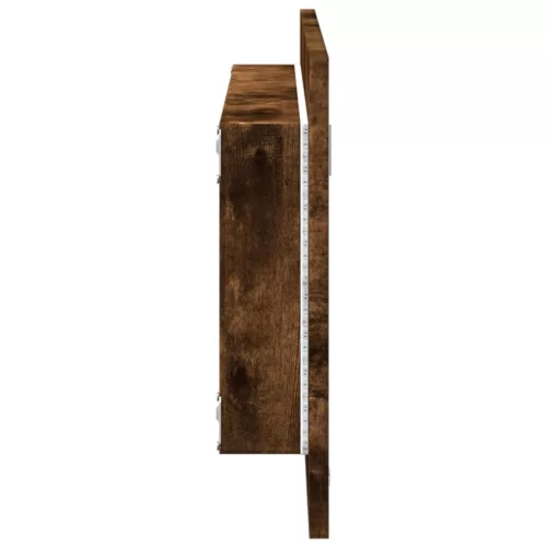  füstös tölgy szerelt fa LED-es fürdőszobatükör 100x8,5x37 cm