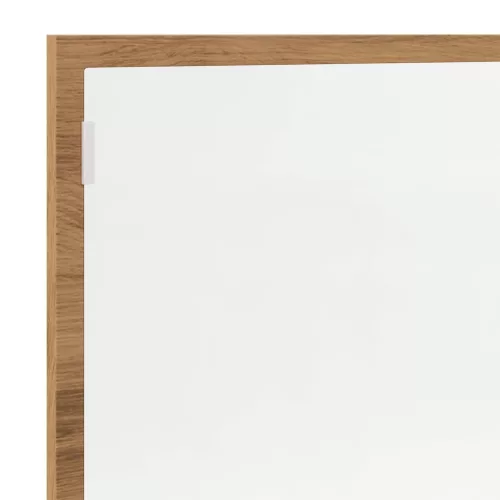  kézműves tölgy szerelt fa LED-es fürdőszobatükör 100x8,5x37 cm