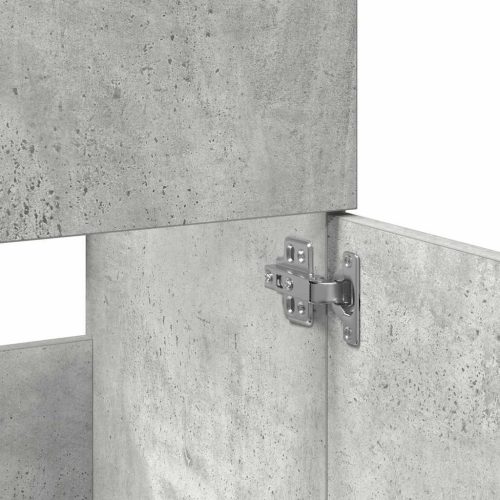  betonszürke szerelt fa fürdőszobaszekrény tükörrel