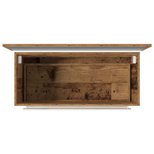  2 részes antik fa színű szerelt fa fürdőszobai bútorszett