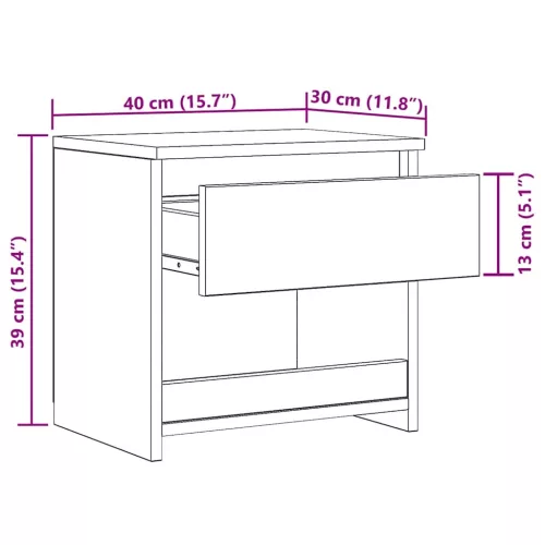  2 db antik fa forgácslap éjjeliszekrény 40 x 30 x 39 cm