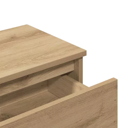  kézműves tölgy színű szerelt fa éjjeliszekrény 40x30x39 cm