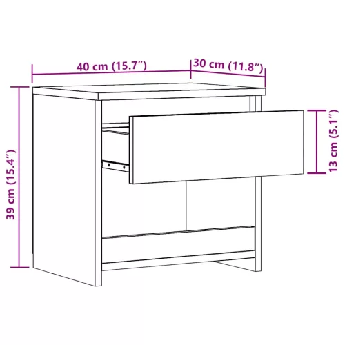  éjjeliszekrények 2 db Artisan tölgy 40x30x39 cm műfa