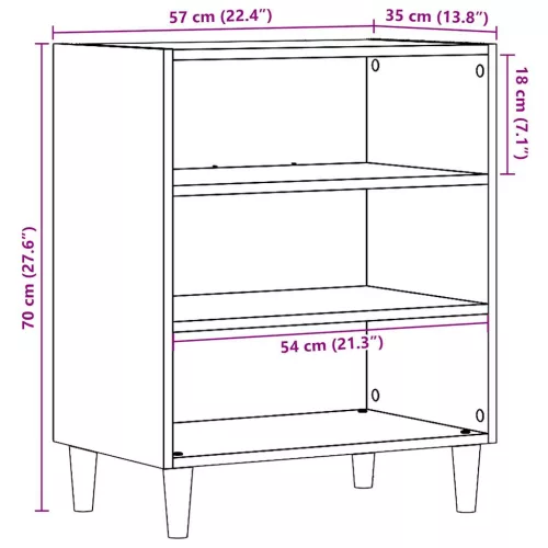  antik fa színű szerelt fa tálalószekrény 57 x 35 x 75 cm