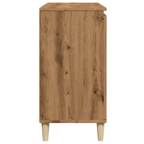  kézműves tölgy színű szerelt fa tálalószekrény 102 x 35 x 70 cm