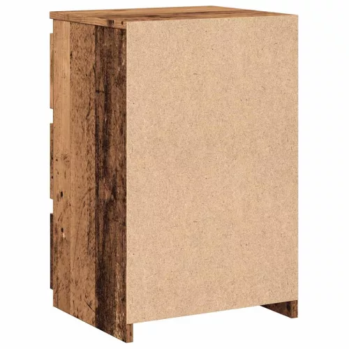  2 db antik fa színű szerelt fa éjjeliszekrény 40x35x62,5 cm