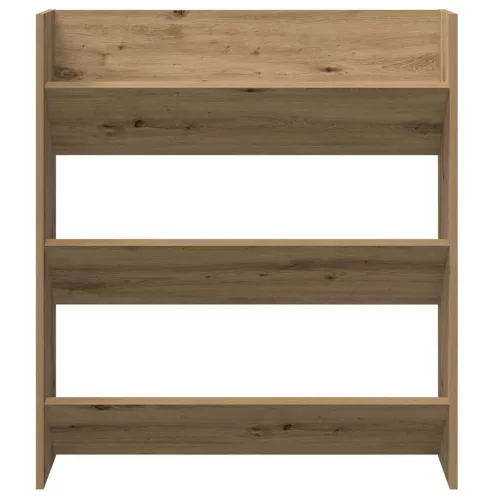  kézműves tölgy színű szerelt fa fali cipőszekrény 80x18x90 cm