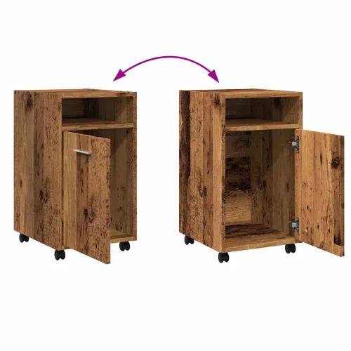  szekrény kerekekkel Régi fa 33x38x60 cm Gépelt fa