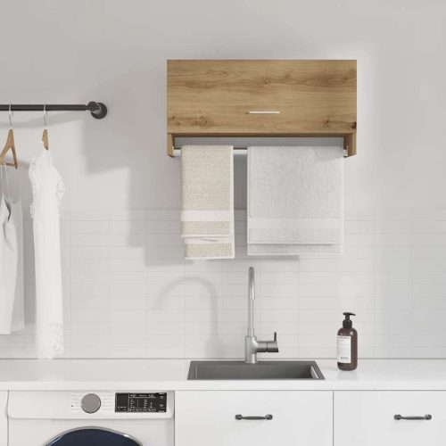  kézműves tölgy színű szerelt fa ruhásszekrény 70x32,5x35 cm