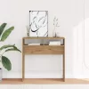 kézműves tölgy színű szerelt fa dohányzóasztal 78 x 30 x 80 cm