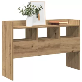    kézműves tölgy színű szerelt fa tálalószekrény 105x30x70 cm